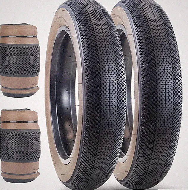 2 Pack 26" Heavy Duty E-Bike Fat Tyres 26x4.0 for Electric Bike，Brown
