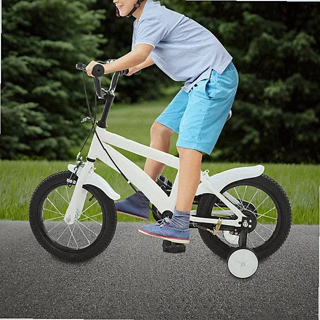 39in Adjustable Children's Bicycle W/ Auxiliary Wheels Chain Cover for Beginner
