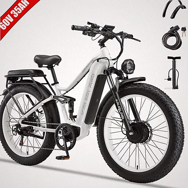 45MPH Peak 6000W Dual Motor 26" e-MTB For Adult 60V/35Ah Built-in Battery eBike
