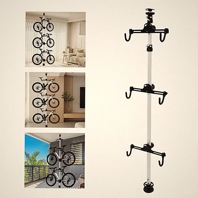 Indoor Bike Hanger 3-Bike Storage Rack Stand Vertical Bike Rack Holds Up to 30kg