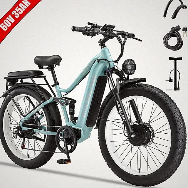 Peak 6000W Dual Motor 45MPH Built-in batter 60V/35Ah Electric Mountain Bike US