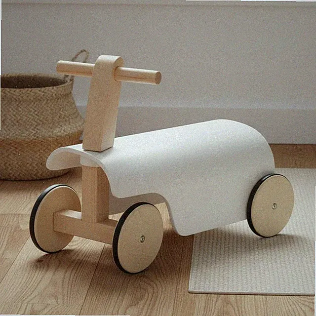 Wooden Balance Bike Long-Lasting Tires Young Child Balance Bike Rubberized